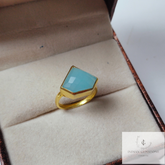 Aqua Chalcedony Ring, 925 Sterling Silver Ring, Boho Statement Ring, Gemstone Ring, March Birthstone Ring, Handmade Gift Ring, Bohemian Ring